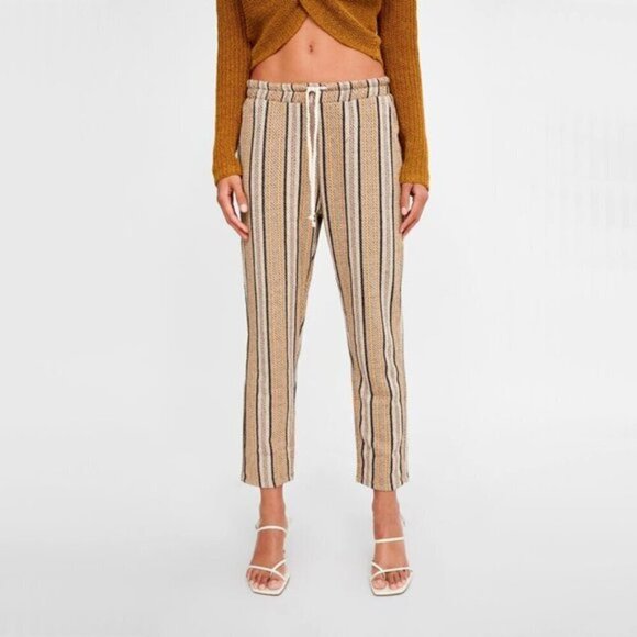EUC Zara pinstripe pattern casual pants, L - Picture 2 of 6